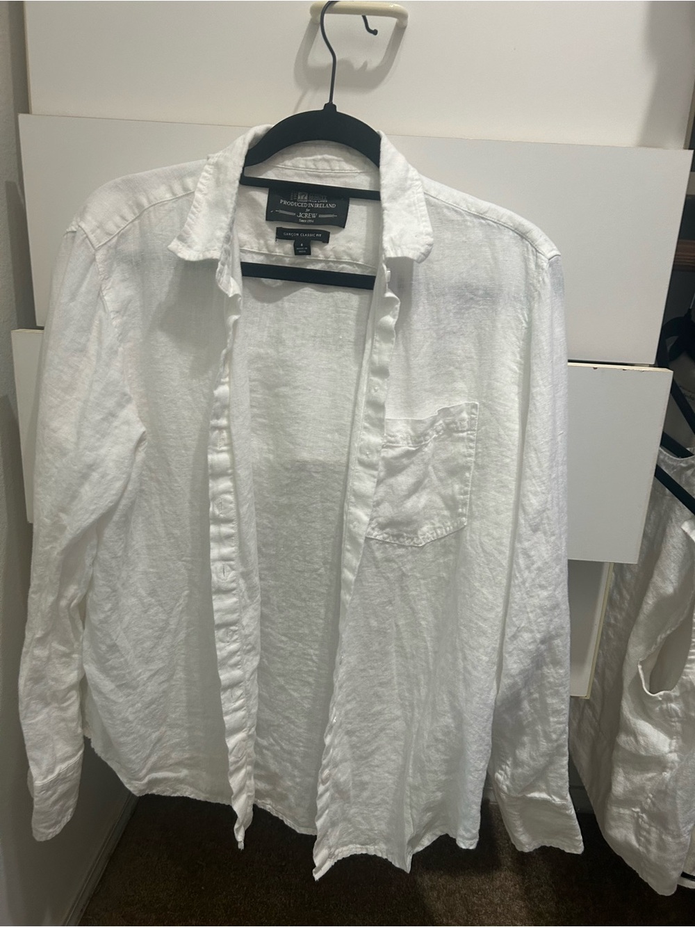 J. Crew White Linen Button-Down Shirt